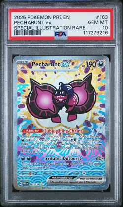 2025 POKEMON PRE EN-PRISMATIC EVOLUTIONS #163 PECHARUNT EX PSA 10 - Image 1