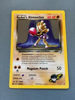 Pokemon English 2003 Rocket's Hitmonchan Jumbo Oversized Winner #9 #SG-83 - Image 1