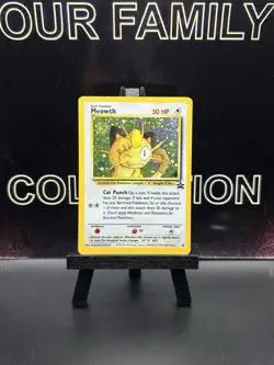 Pokemon Meowth 10 Promo Holo Wizards Black Star Promos Swirl MP - Image 1