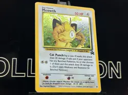 Pokemon Meowth 10 Promo Holo Wizards Black Star Promos Swirl MP - Image 4