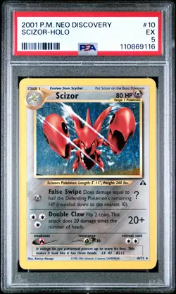 2001 POKEMON NEO DISCOVERY #10 SCIZOR-HOLO PSA 5 - Image 1