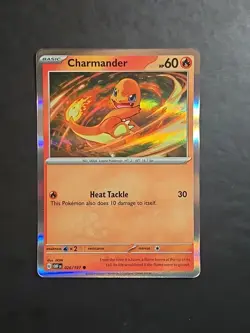 Pokemon Scarlet&Violet Obsidian Flames Charmander Holo Common 026/197 NM - Image 1