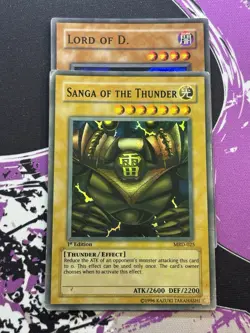 Yugioh Sanga of the Thunder MRD-025 Super Rare 1st Edition MP Faded Metal Raider - Image 1