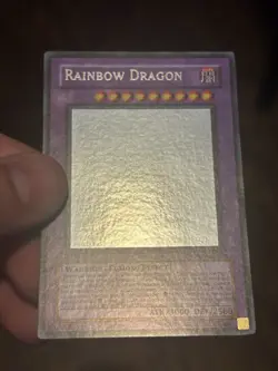 Yugioh Rainbow Dragon (Misprint) GLAS-EN036 Ghost Rare 1st Edition NM - Image 2