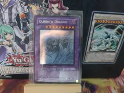 Yugioh Rainbow Dragon (Misprint) GLAS-EN036 Ghost Rare 1st Edition NM - Image 1