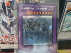 Yugioh Rainbow Dragon (Misprint) GLAS-EN036 Ghost Rare 1st Edition NM - Image 3