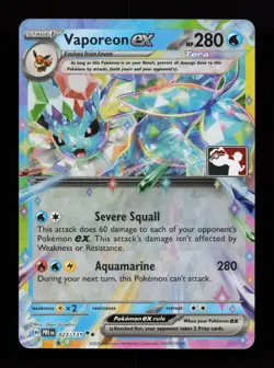 Vaporeon ex 023/131 Promo Prize Pack Series Cards Pokemon Card - Image 1