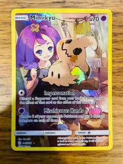 NEAR MINT! Mimikyu (245/236) Sun & Moon Cosmic Eclipse Secret Rare Pokemon Card! - Image 1