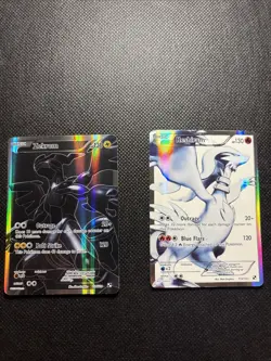 Pokemon TCG Reshiram 113/114 Zekrom 114/114 Black and White Holo Card Full Art - Image 1
