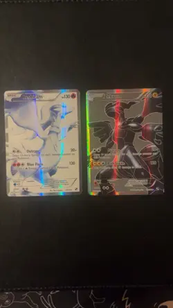 Pokemon TCG Reshiram 113/114 Zekrom 114/114 Black and White Holo Card Full Art - Image 1