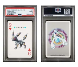 UMBREON PSA 9 Pokemon Silver Version Playing Card 9 OF HEARTS 197 PokerLow Pop - Image 1