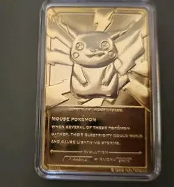 Pokemon Gold Card Pikachu 23k GOLD Plated Trading Card 1999 - Image 1