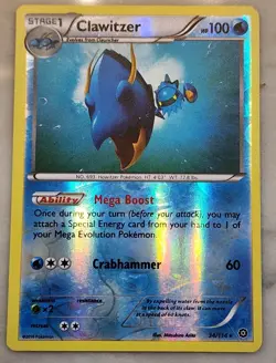 Clawitzer 34/114 Reverse Holo - XY Steam Siege Pokemon Card NM 2016 TCG - Image 1
