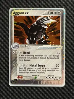 Pokemon Card TCG Aggron ex Holo Rare 95/100 EX Sandstorm 2003 Vintage *wrinkles* - Image 1