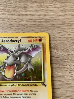 Pokemon Card Aerodactyl 1/62 Holo Rare Fossil Set 1999 Vintage Wotc - Image 4
