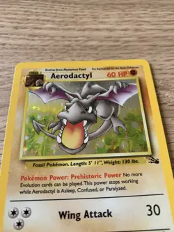 Pokemon Card Aerodactyl 1/62 Holo Rare Fossil Set 1999 Vintage Wotc - Image 5