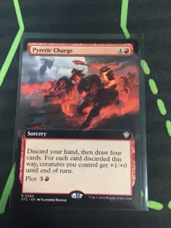 MTG Magic The Gathering Pyretic Charge OTC Rare Ext Art Red Sorcery Wheel - Image 1
