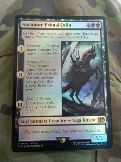 Summon: Primal Odin- Final Fantasy Borderless Foil MTG (Mint Pack Fresh!! - Image 1