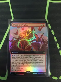 MTG Magic The Gathering Wand Of Wonder Foil CLB Rare Ext Art DnD Red Artifact - Image 1