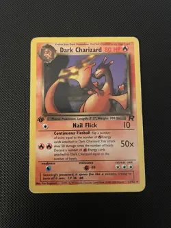 Pokemon TCG 2000 Team Rocket Set: Dark Charizard 21/82 1st Edition Rare - LP - Image 1