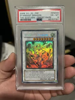 Yugioh Stardust Dragon Ghost Rare Duelist Genesis TDGS-EN040 PSA 6 - Image 1