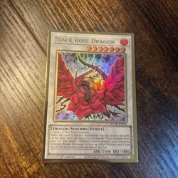 Yugioh Black Rose Dragon MGED-EN026 Gold Rare 1st Ed LP - Image 1