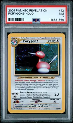 Porygon2 *Double Holo Error* 12/64 Neo Revelation Rare PSA 7 Pokemon Card WOTC - Image 1
