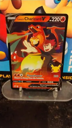 Lance's CHARIZARD V Celebrations Classic POKEMON Full-Art Holo 2021 Card SWSH133 - Image 1