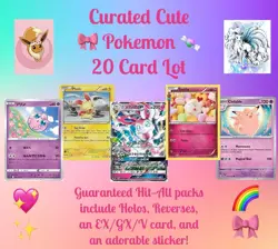 Cute Curated Pokemon Card Set (20x) - Guaranteed EX/GX/V And Holos/Reverses! - Image 1