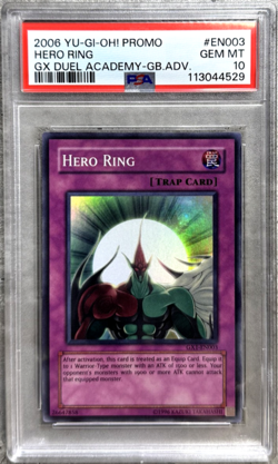 Yugioh Card Hero Ring Promo PSA 10 Gem, GX Duel Academy GB Adv GX1-EN003, 2006 - Image 1