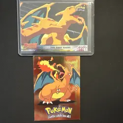 Pokemon TCG Topps Charizard E6 of 12 Movie Edition Holo Foil Blue Logo 1999 - Image 1