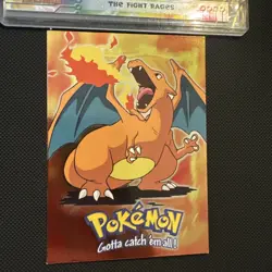 Pokemon TCG Topps Charizard E6 of 12 Movie Edition Holo Foil Blue Logo 1999 - Image 2