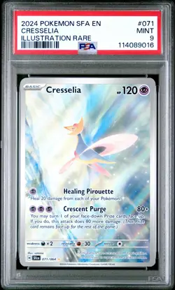 2024 POKEMON SFA EN-SHROUDED FABLE ILLUSTRATION RARE #071 CRESSELIA PSA 9 - Image 1