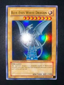 YUGIOH BLUE-EYES WHITE DRAGON ULTRA RARE YAP1-EN001 LIMITED EDITION ENGLISH EX+ - Image 1