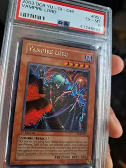 Yugioh 2003 Vampire Lord DCR-000 Dark Crisis 1st Edition PSA 6 MISPRINT - Image 2
