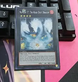Yugioh Number 57: Tri-Head Dust Dragon NUMH-EN030 Secret Rare Unlimited - LP - Image 1