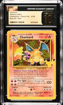 Pokemon TCG Charizard Celebrations Card 4/102 CGC PRISTINE 10 Holo Bleed - Image 1