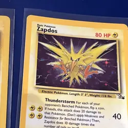 Pokemon card Lot Zapdos non holo 1st edition Zapdos Fossil Holo Zapdos Promo - Image 4