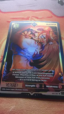 Vcard Rising Star Unlimited Full Art Holo 10 BuffPup 27/190 Card - Image 2