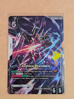 Gundam Card Game Justice Gundam GD01-066 LR+ Alt Art - Image 1