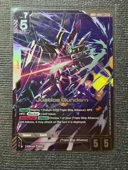 Gundam Card Game Justice Gundam GD01-066 LR+ Alt Art - Image 1
