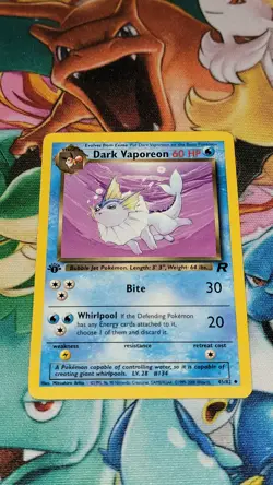 Dark Vaporeon 45/82 Team Rocket 1st Edition Pokemon Card LP - Image 1