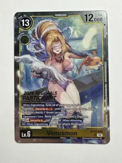 Digimon Card Game Venusmon BT10-042 2024 Regionals Participant NM - Image 1