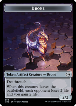 Drone Token Light Play, English Magic the Gathering MTG Phyrexia: All Will Be On - Image 1