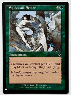 MTG Mercadian Masques (MMQ 273) Spidersilk Armor - NM - Uncommon - The List - Image 1