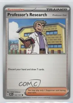 Professor's Research - Professor Oak Pokemon Prismatic Evolutions PRE #122 0i4z - Image 1
