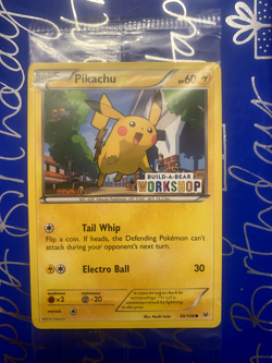 SEALED Build a Bear Workshop Stamped Pokemon Card PIKACHU Promo 20/108 - Image 1