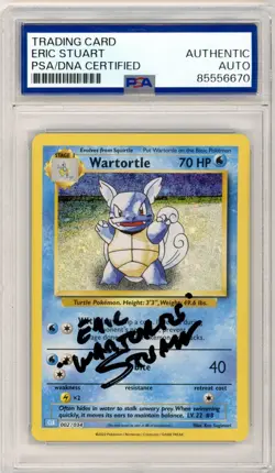 PSA Signed Eric Stuart Pokemon Wartortle 002/034 Trading Card Game Classic Holo - Image 1