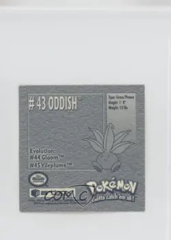 Oddish Artbox Pokemon Stickers Series 1 #43 1999 2k3 - Image 2