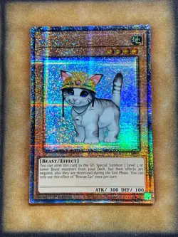 Yugioh Rescue Cat RA02-EN001 Quarter Century Rare 1st Ed NM - Image 1